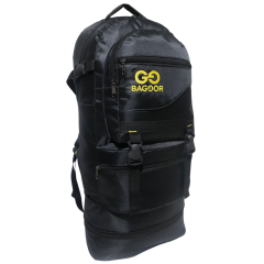 Baggor 65+10l Körüklü Siyah Su Geçirmez Çok Gözlü Laptop Bölmeli Kampçı Seyahat Dağcı Sırt Çantası