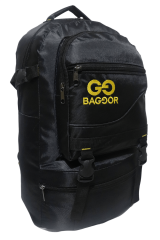 Baggor 50 Litre Siyah Su Geçirmez Çok Gözlü Laptop Bölmeli Kampçı Seyahat Dağcı Okul Sırt Çantası
