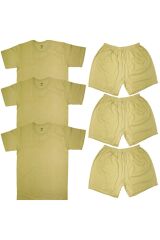 Baggor 3'lü Nano Renk Yarım Kollu Atlet Fanila + Boxer  Acemi Bedelli Askeri Malzeme Seti